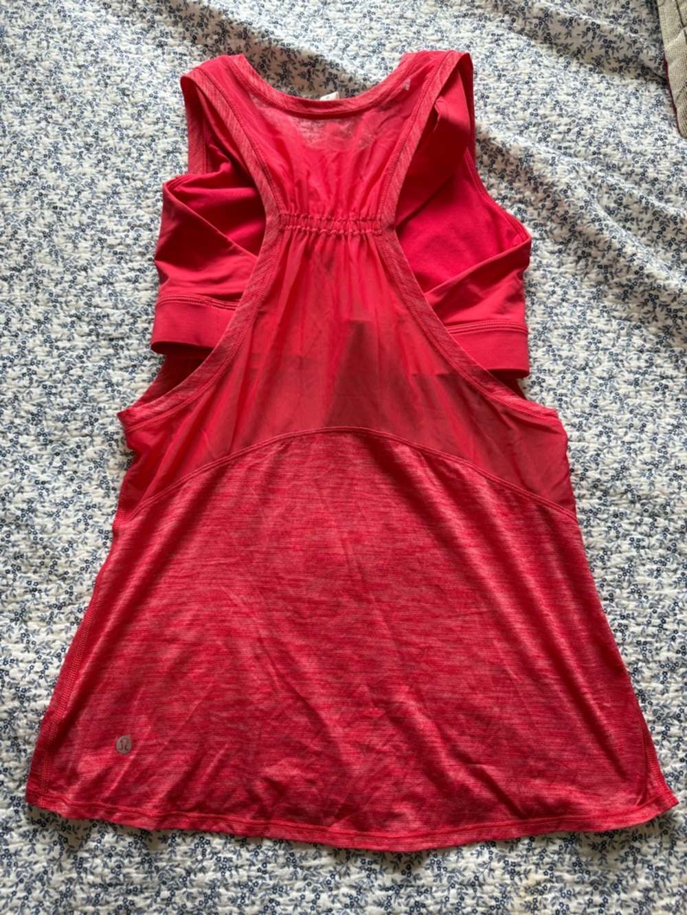 Lululemon Salmon Racerback Tank with Mesh Back and Built-In Bra